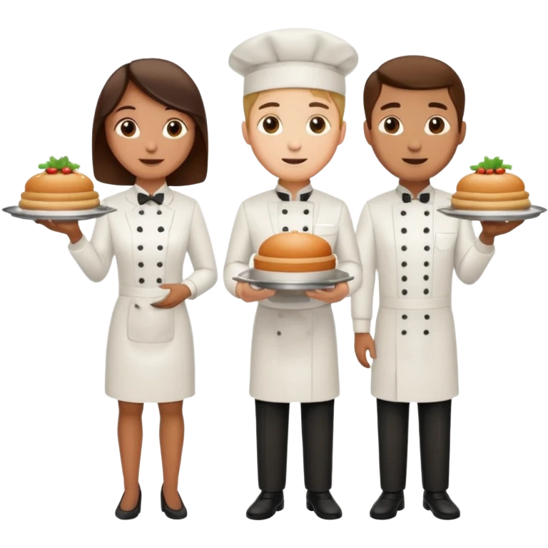 people in waiter uniforms emoji