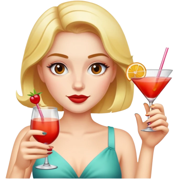 Jessie drinking cocktails emoji