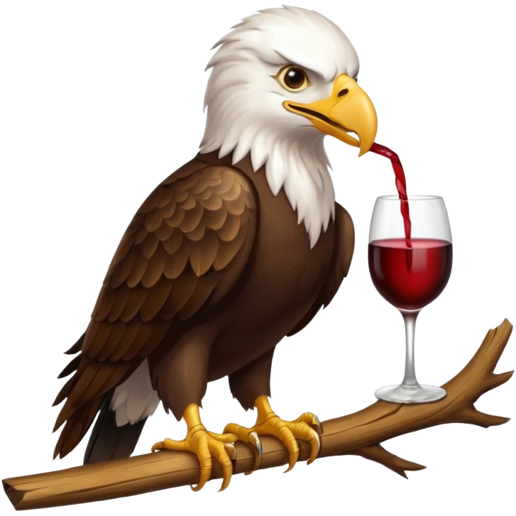 Eagle bird mom drinking wine emoji