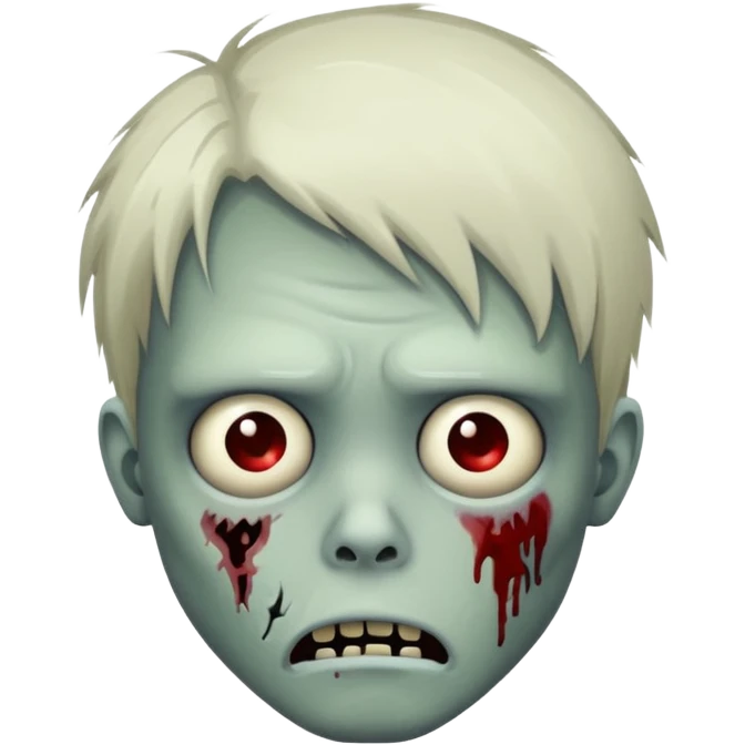 sad zombie with emo hair emoji