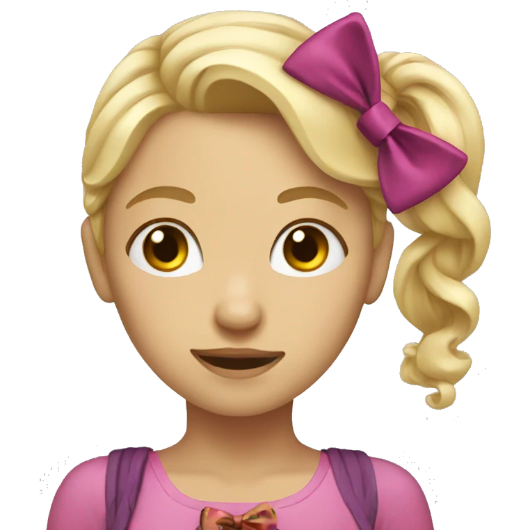 Blonde girl with a bow emoji