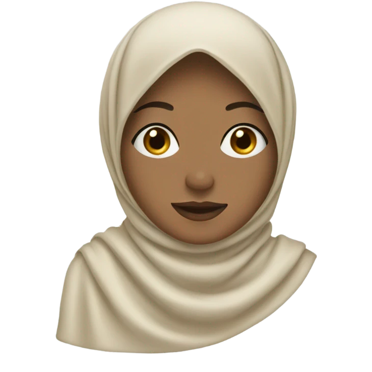 woman wearing a draped cream hijab emoji