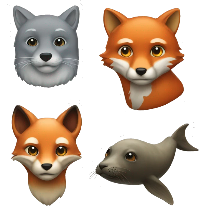 Fox and seal emoji