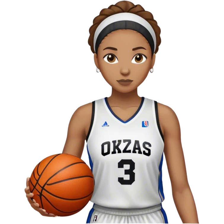 Female black basketball player with #3 jersey  emoji