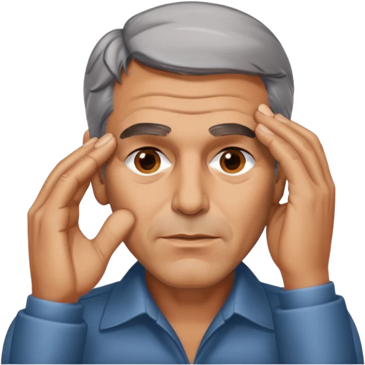 George clooney covering his eyes with his hand emoji