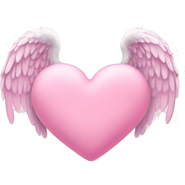 pink pastel heart with angel wings emoji