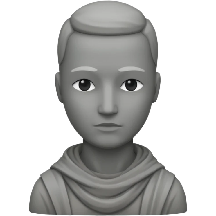 Una persona con la cabeza. De 🗿 pero sin rostro y con la ropa gris emoji