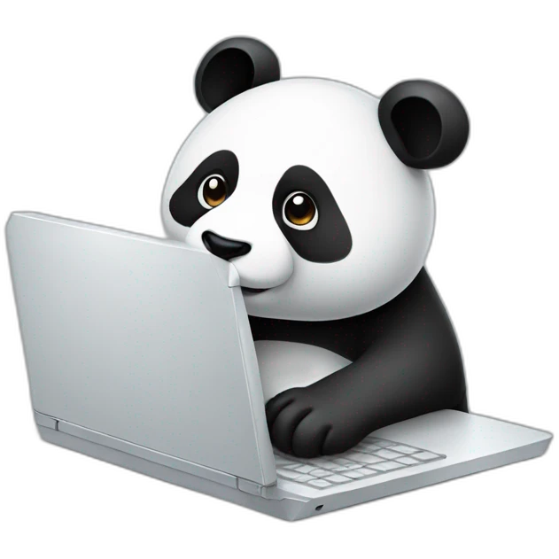 panda on a computer emoji