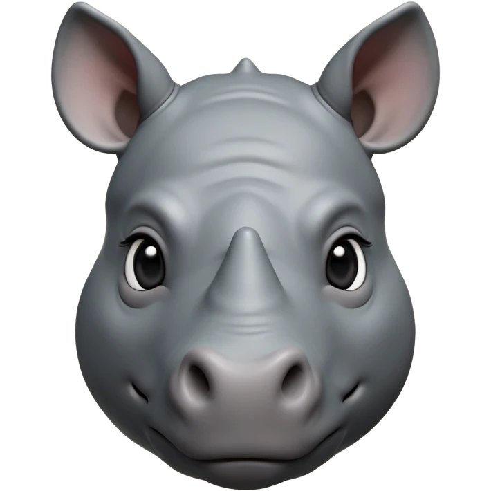 cinematic-noble-cute-rhinoceros-portrait-emoji,slate-grey-hide-poised-and-regal,-with-a-massive,-powerful-build-and-a-thick,--deep-set-soulful-piercing-eyes,-simplified-yet-sharp-and-sophisticated-features,-highly-detailed,-large-black-eyes, white horn, front facing emoji