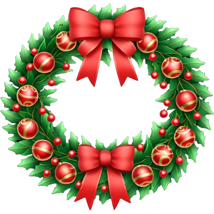 Christmas wreath emoji