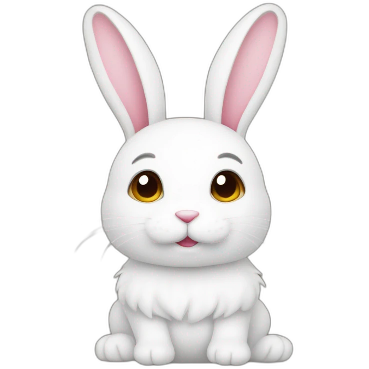 white rabbit cute stuffed emoji