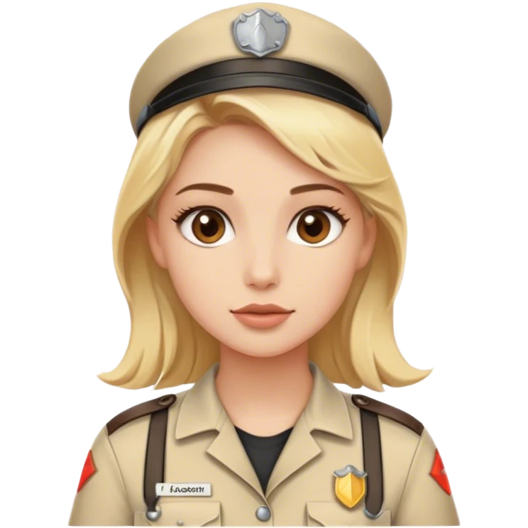 Blonde model with brown eyes, zookeeper emoji