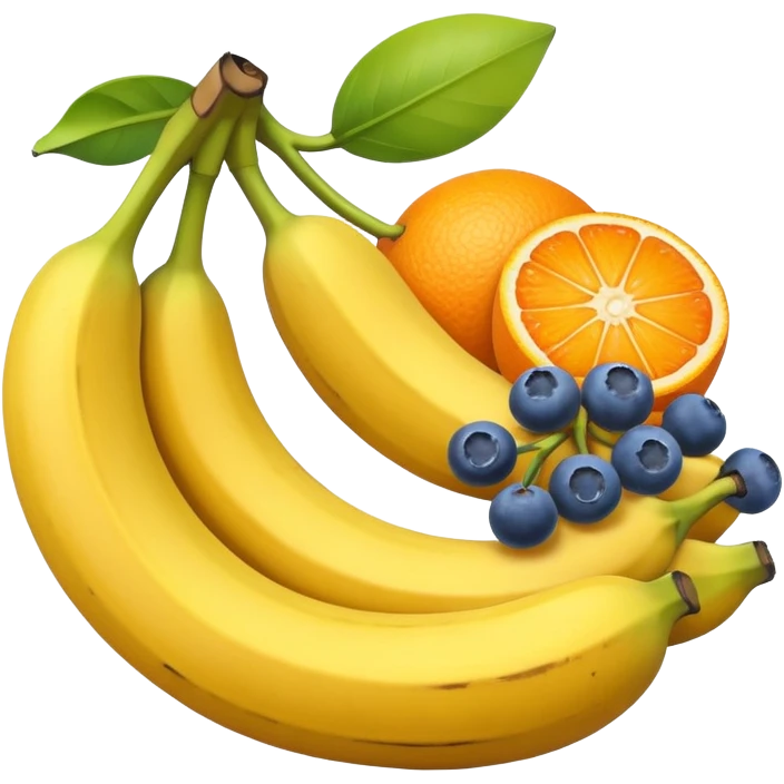Bananas, oranges, blueberries  emoji