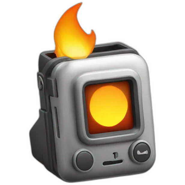 beeper inside of a flame emoji