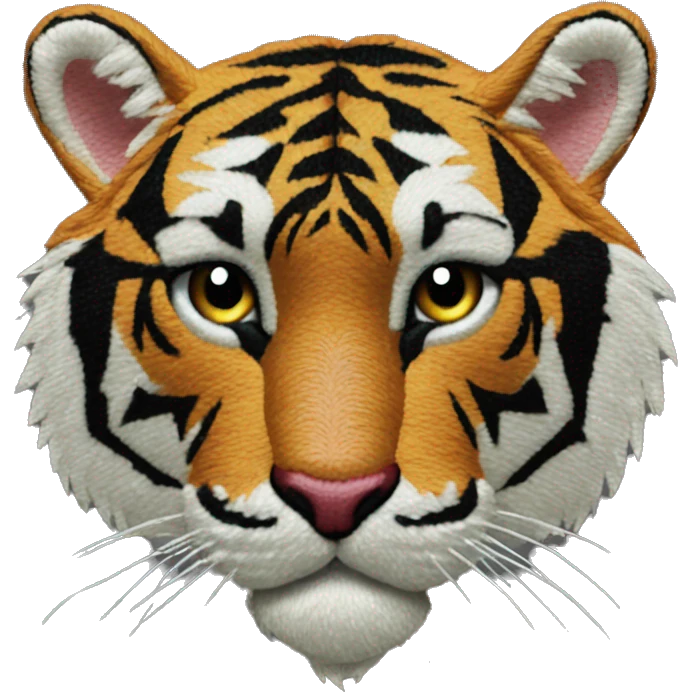 Embroidered tiger heart emoji
