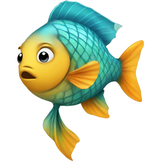 Fish wearing a dress emoji