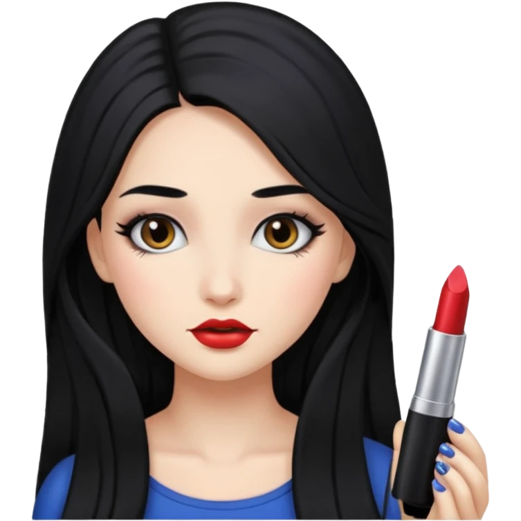 girl with long black hair and lots of makeup emoji