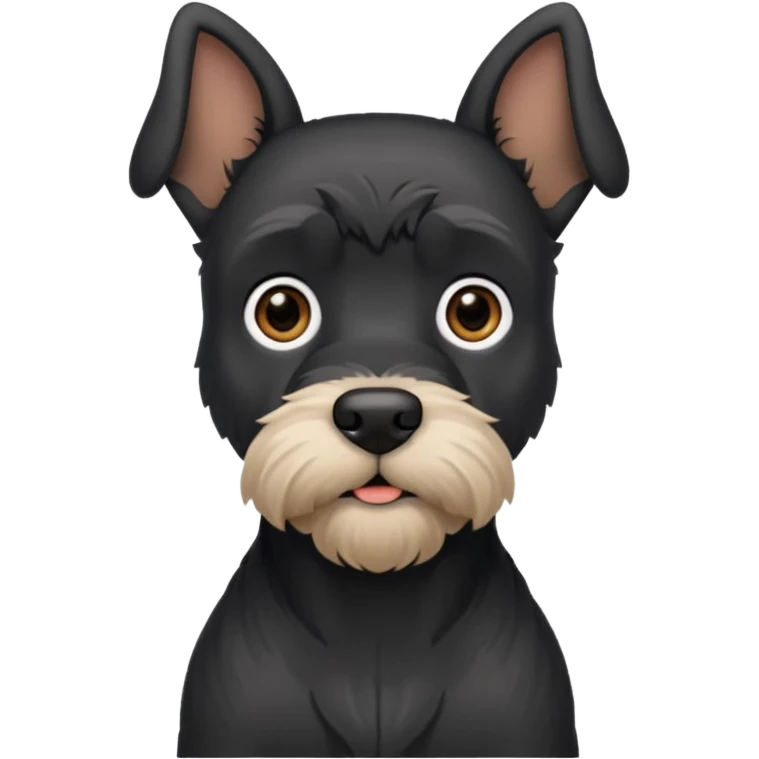 Black schnauzer with cropped ears emoji