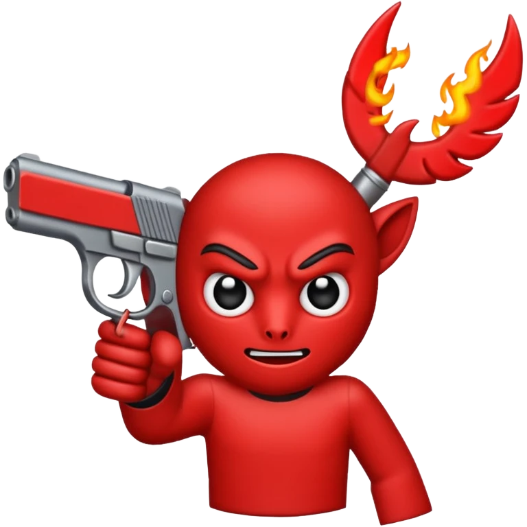 Un 👹 con una pistola en la mano  emoji