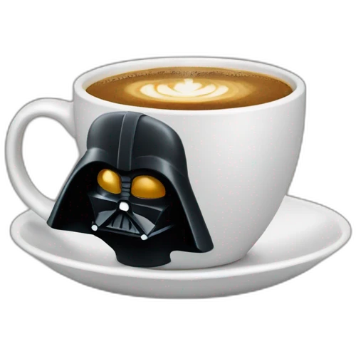 A Darth Vader cup of coffee emoji