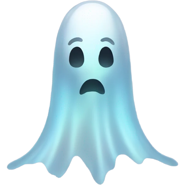 transparent ghost, ethereal, pointed shape emoji