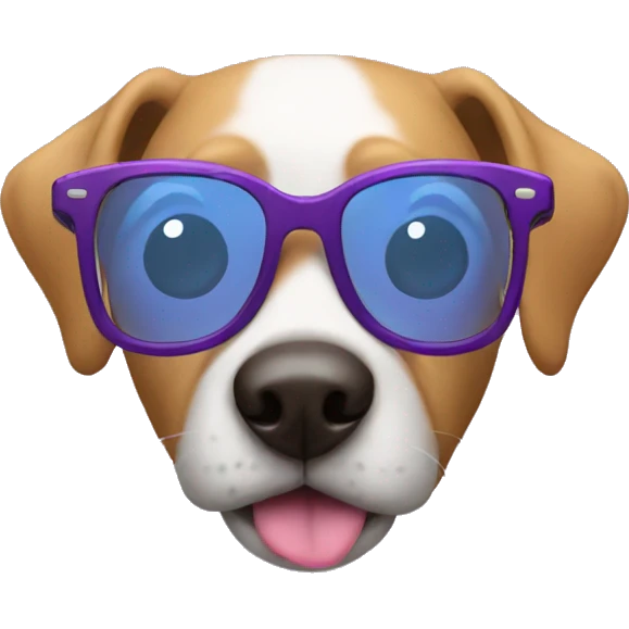dog with pruple glases emoji