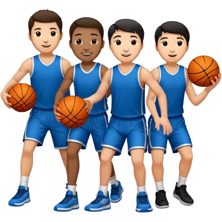 people playing sports add white and asian emoji