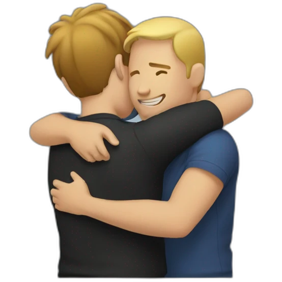 Men hug emoji