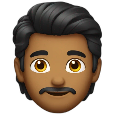 hot sri lankan guy with black curtain hair parted in the middle emoji