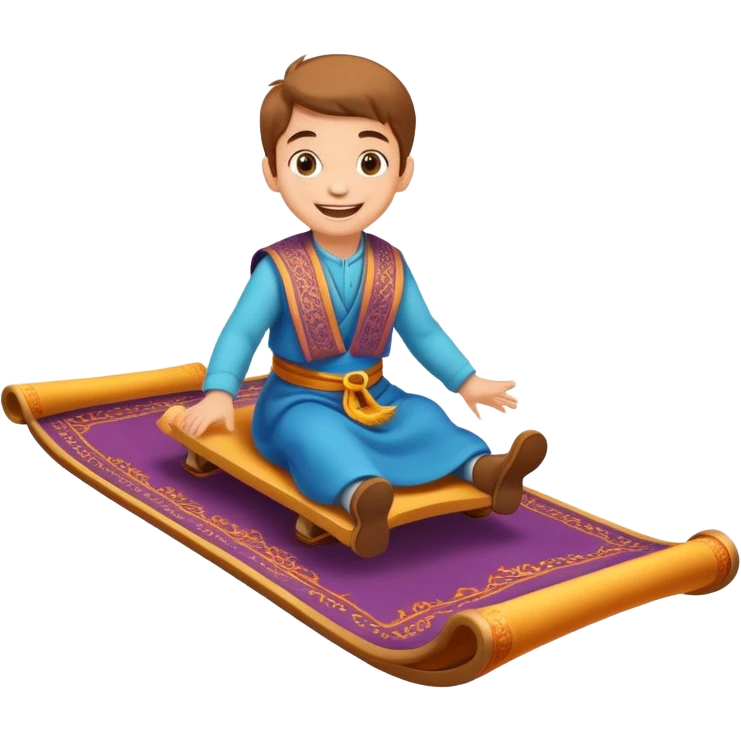 child riding a magic carpet emoji