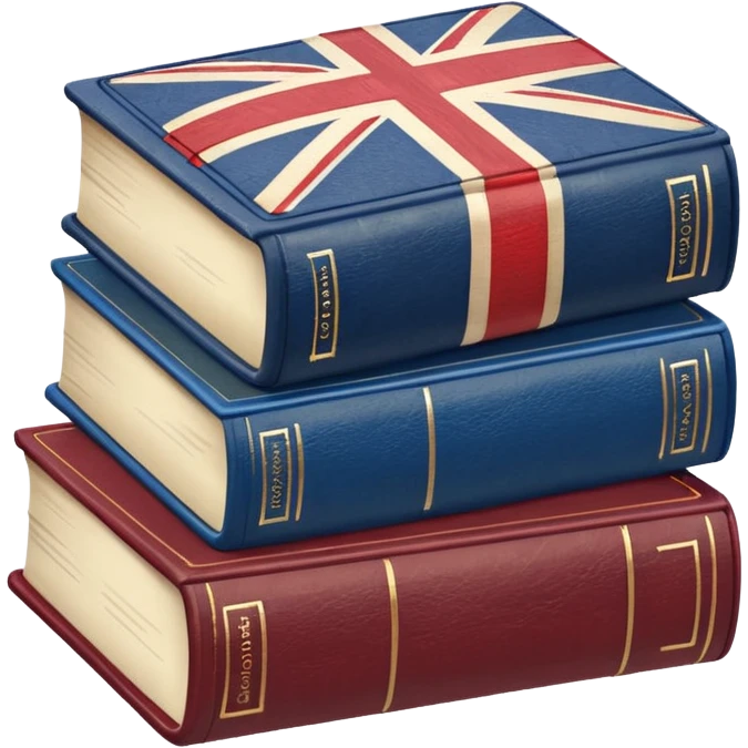 stack of books with the UK flag emoji