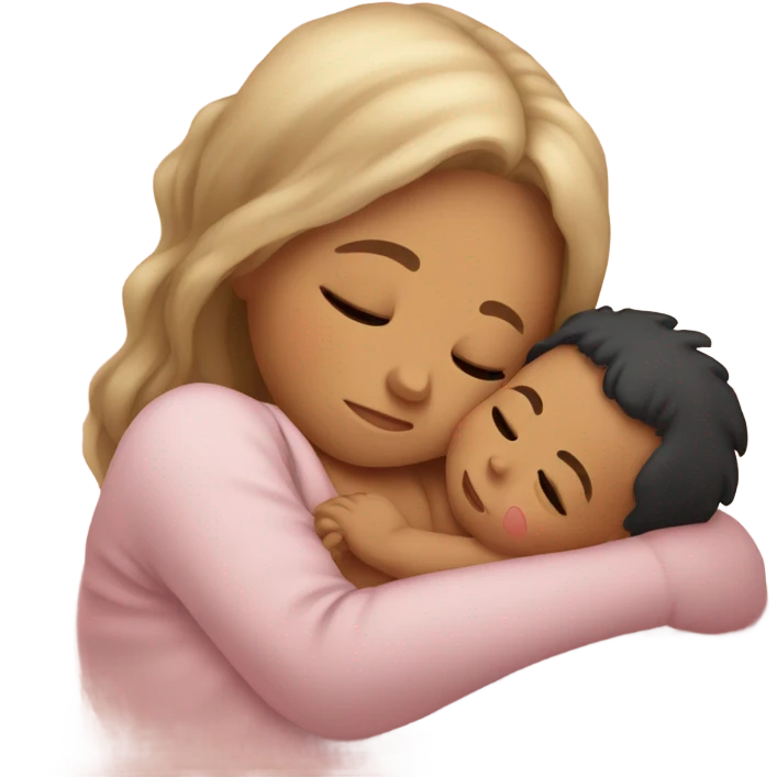 baby  on his mother emoji