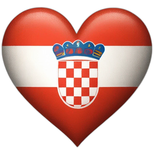 croatian flag with heart emoji