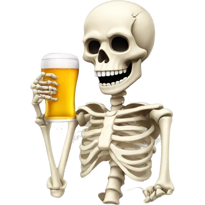 skeleton with beer emoji