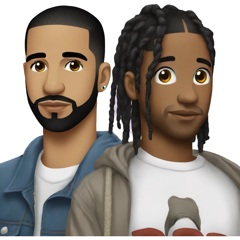 Drake and travis Scott love emoji