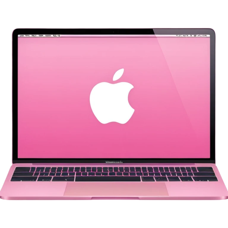 Create me a pink mabook desktop screen emoji