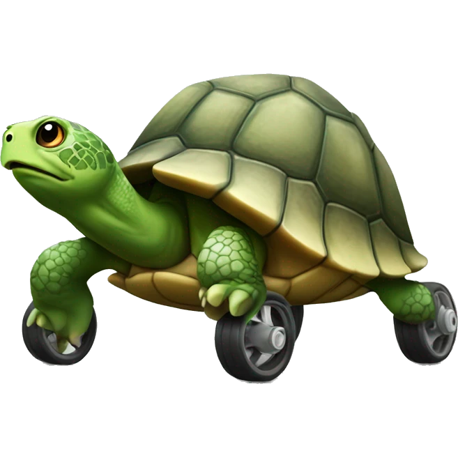 turtle with wheels as hind emoji