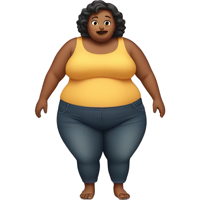 fat belly woman emoji