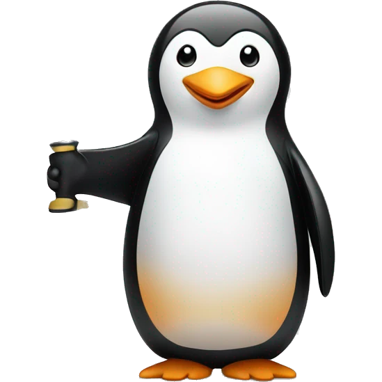 A penguin holding yes sign emoji