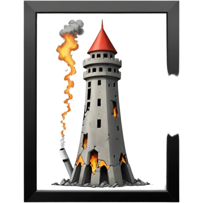 Uçak çarpan kule emoji