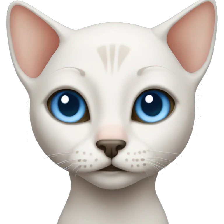 Hairless blue eyed cat emoji