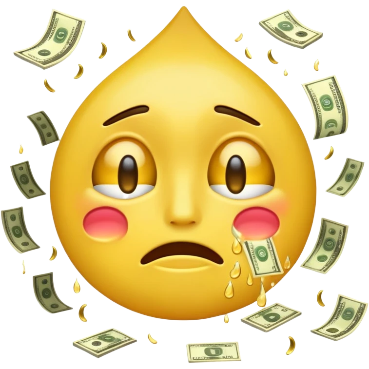 crying emoji with money emoji