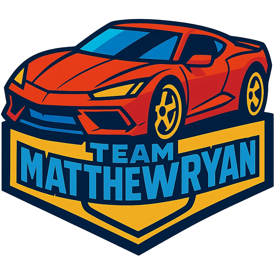 TeamMatthewRyan as a vibrant cartoon supercar emblem emoji