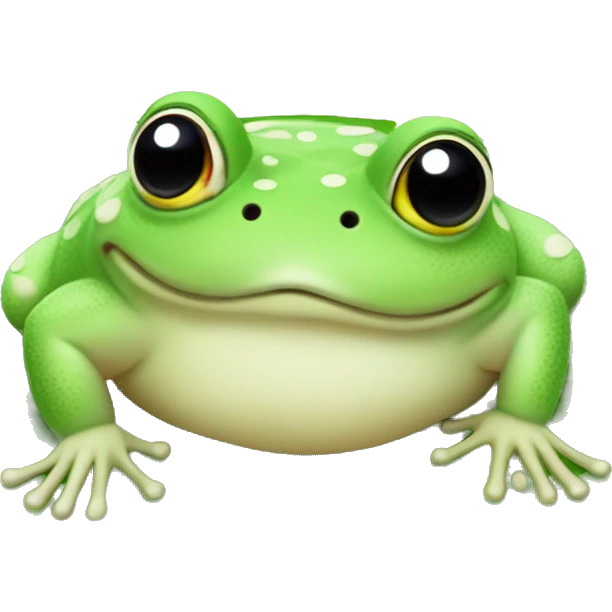 Chubby frog laying on lily pad emoji