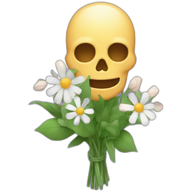esqueleto con flores emoji