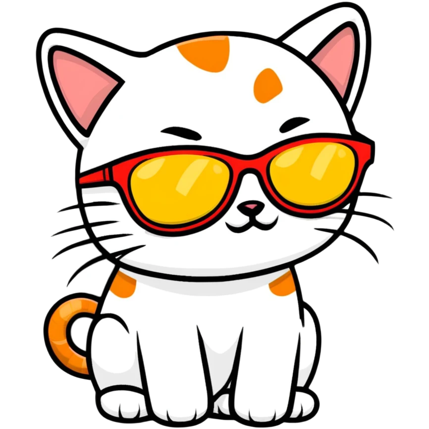 Cat with sunglasses emoji