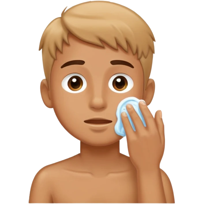 boy washing face emoji
