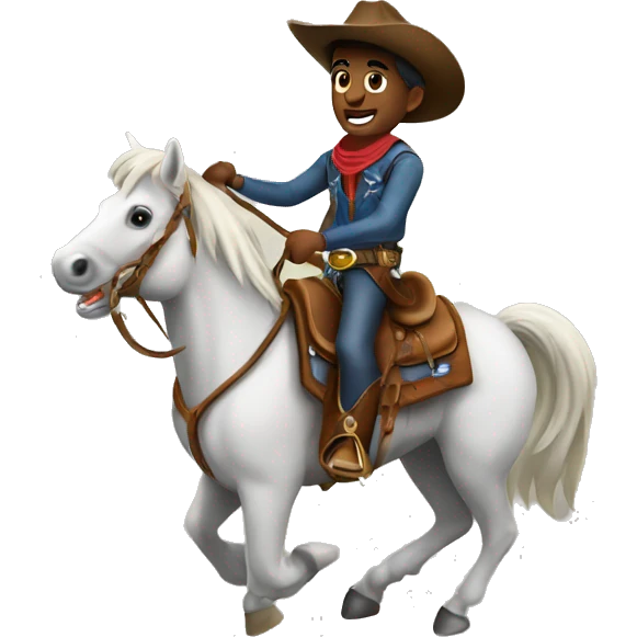 Cowboy riding horse emoji