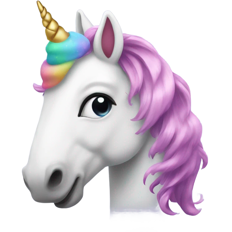 A unicorn on Christmas emoji