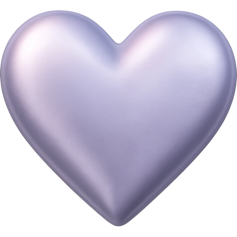heart with a soft metallic lavender finish, no background emoji